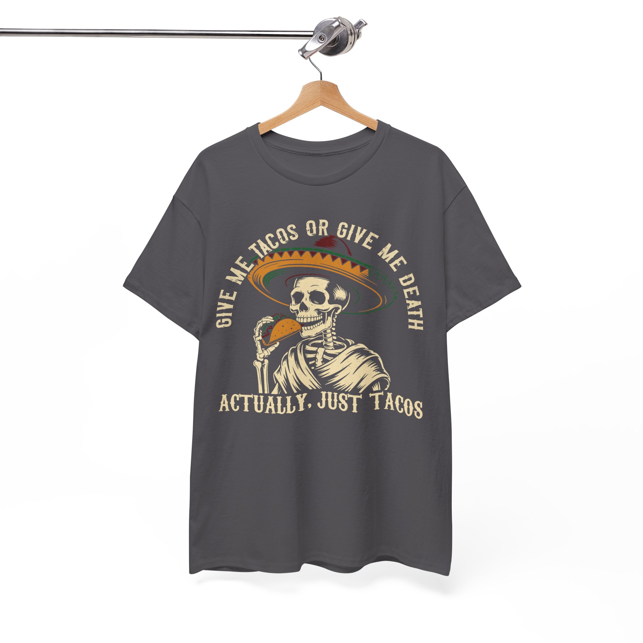 Funny Taco Halloween Costume Shirt - Give Me Tacos or Give Me Death Skeleton Tee - Image 11