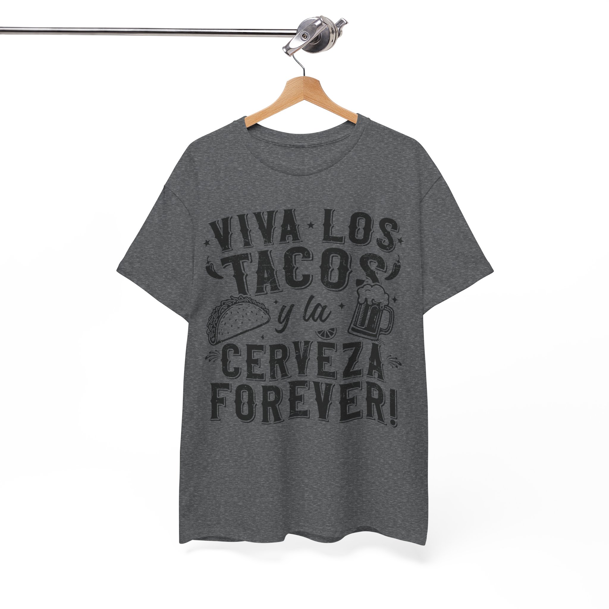 Viva Los Tacos y la Cerveza Forever Tee - Taco Lover Shirt - Image 8