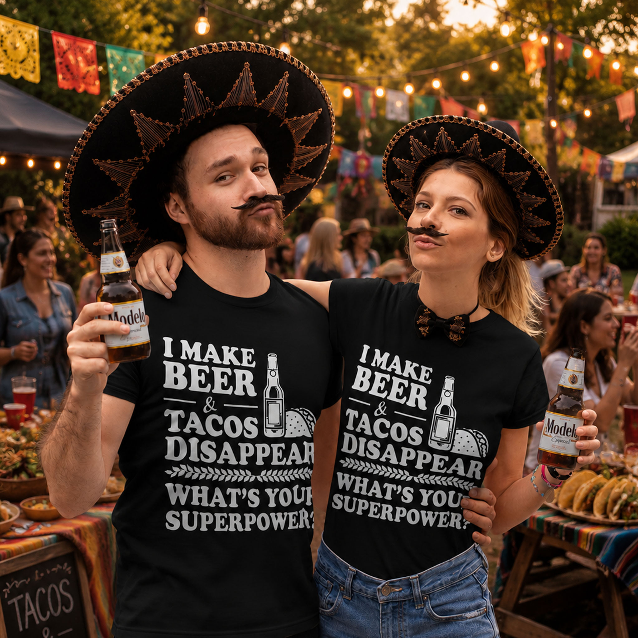 Beer & Tacos Lover T-Shirt - Image 2