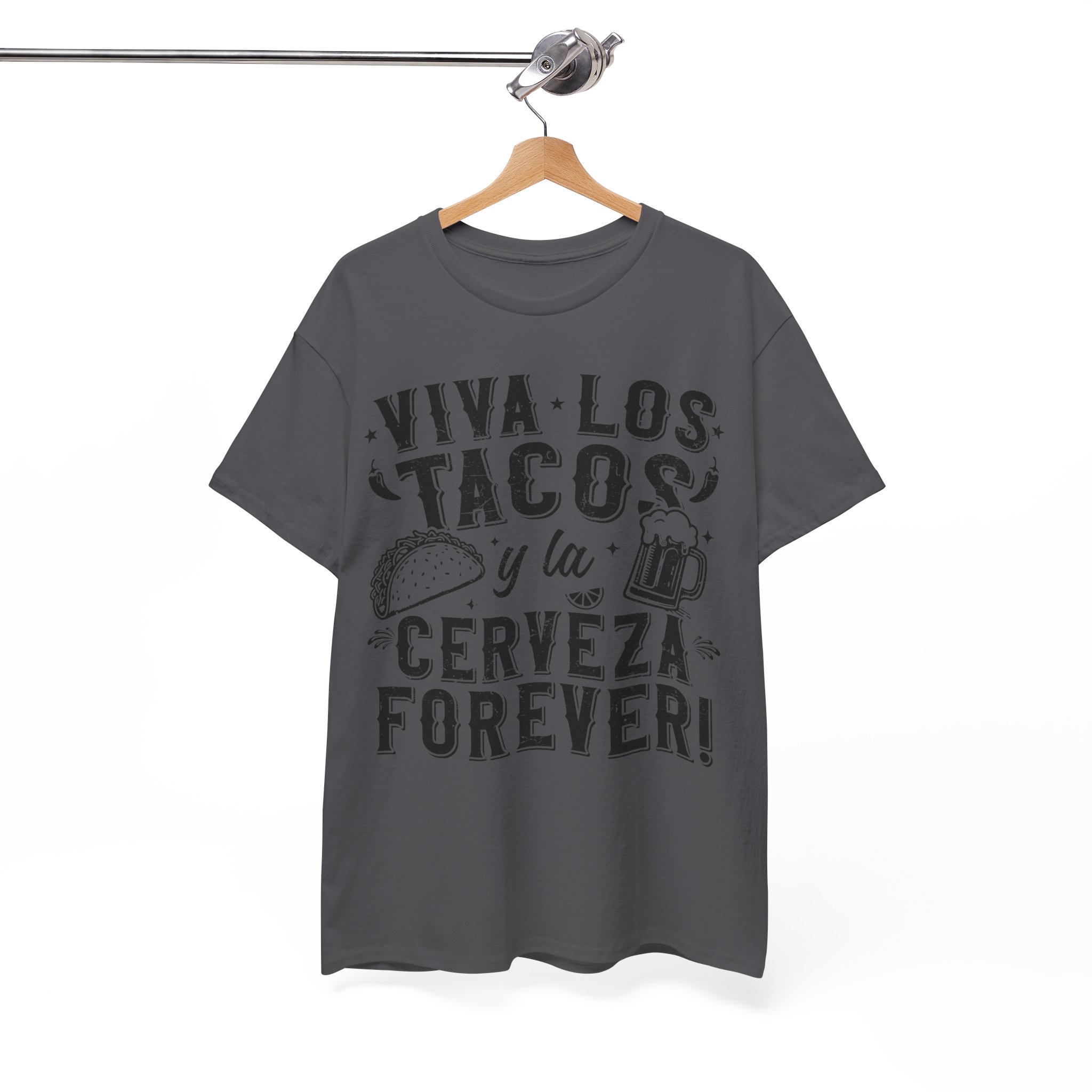 Viva Los Tacos y la Cerveza Forever Tee - Taco Lover Shirt - Image 13