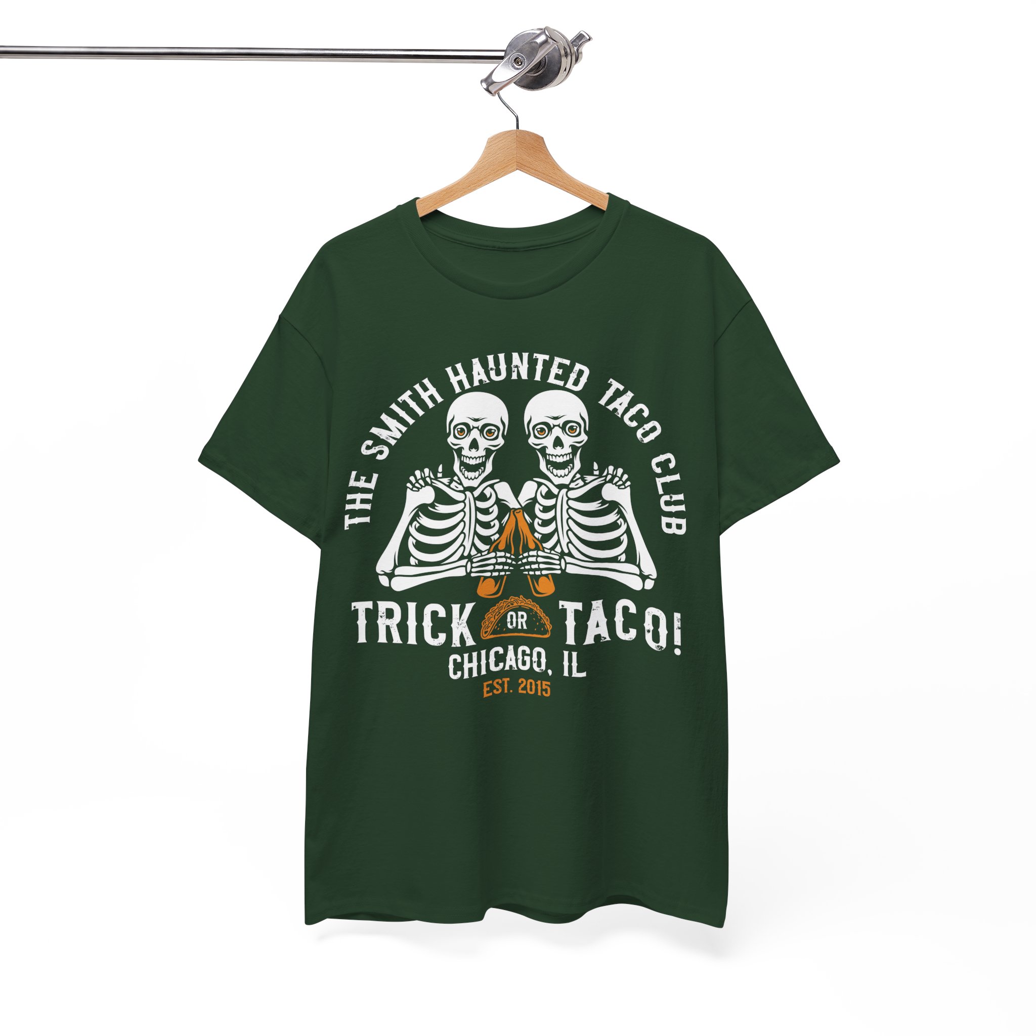 Personalized Halloween Taco & Beer Shirt - Trick or Taco Skeleton Tee, Custom Name, Location & Year - Image 8