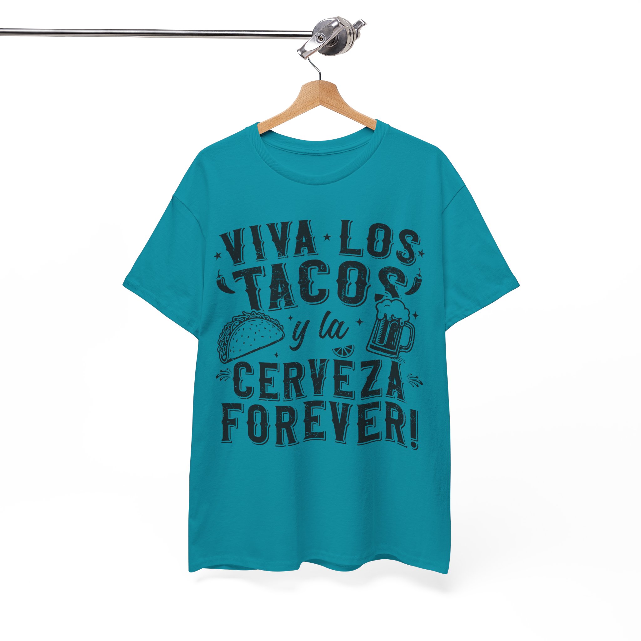 Viva Los Tacos y la Cerveza Forever Tee - Taco Lover Shirt - Image 10