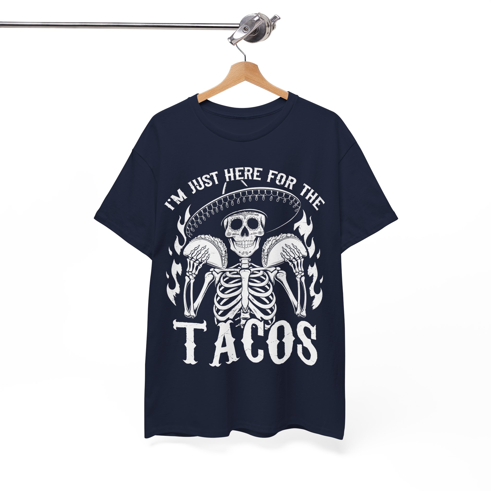 Funny Halloween Taco Shirt - I'm Just Here for the Tacos Skeleton Costume Shirt - Image 10