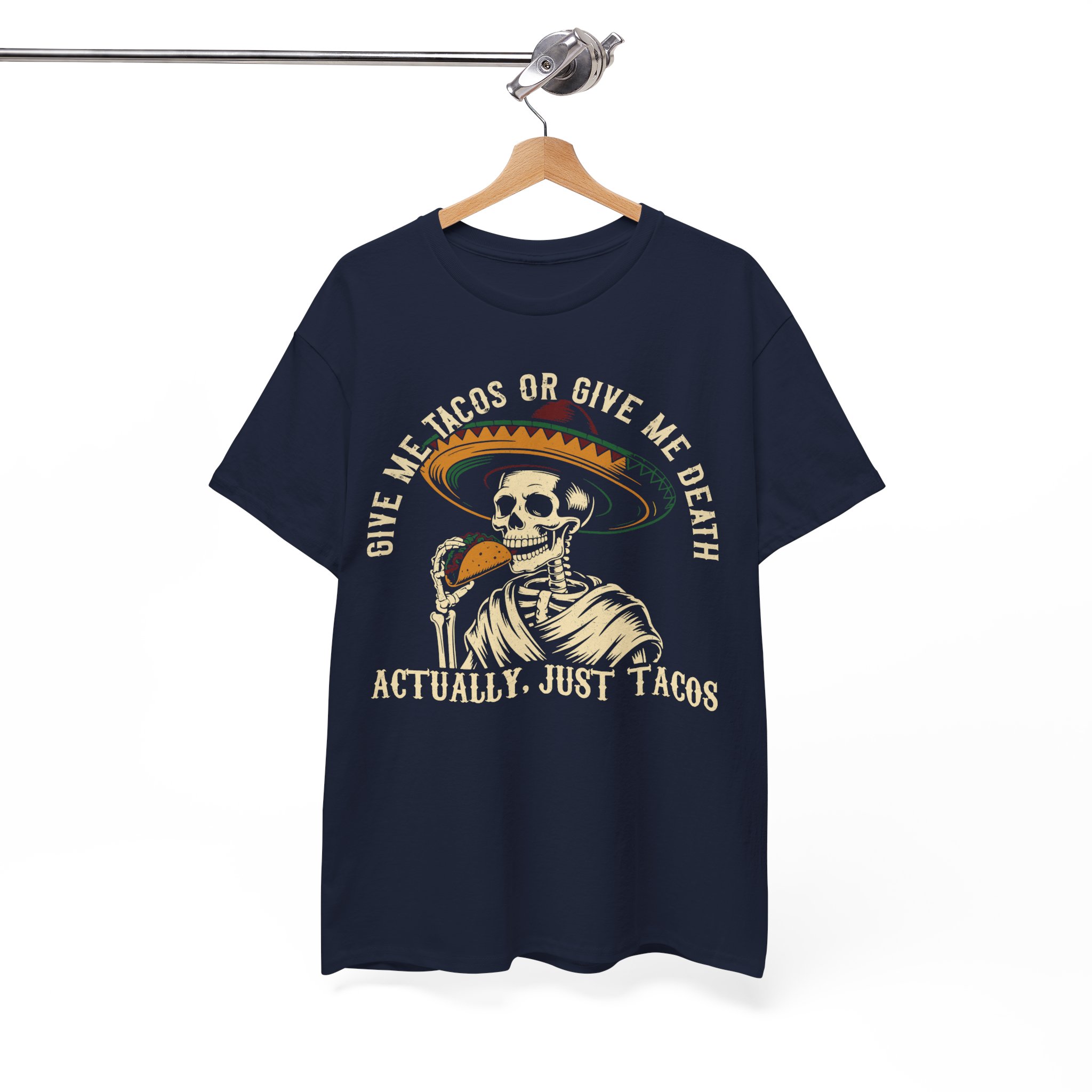 Funny Taco Halloween Costume Shirt - Give Me Tacos or Give Me Death Skeleton Tee - Image 13