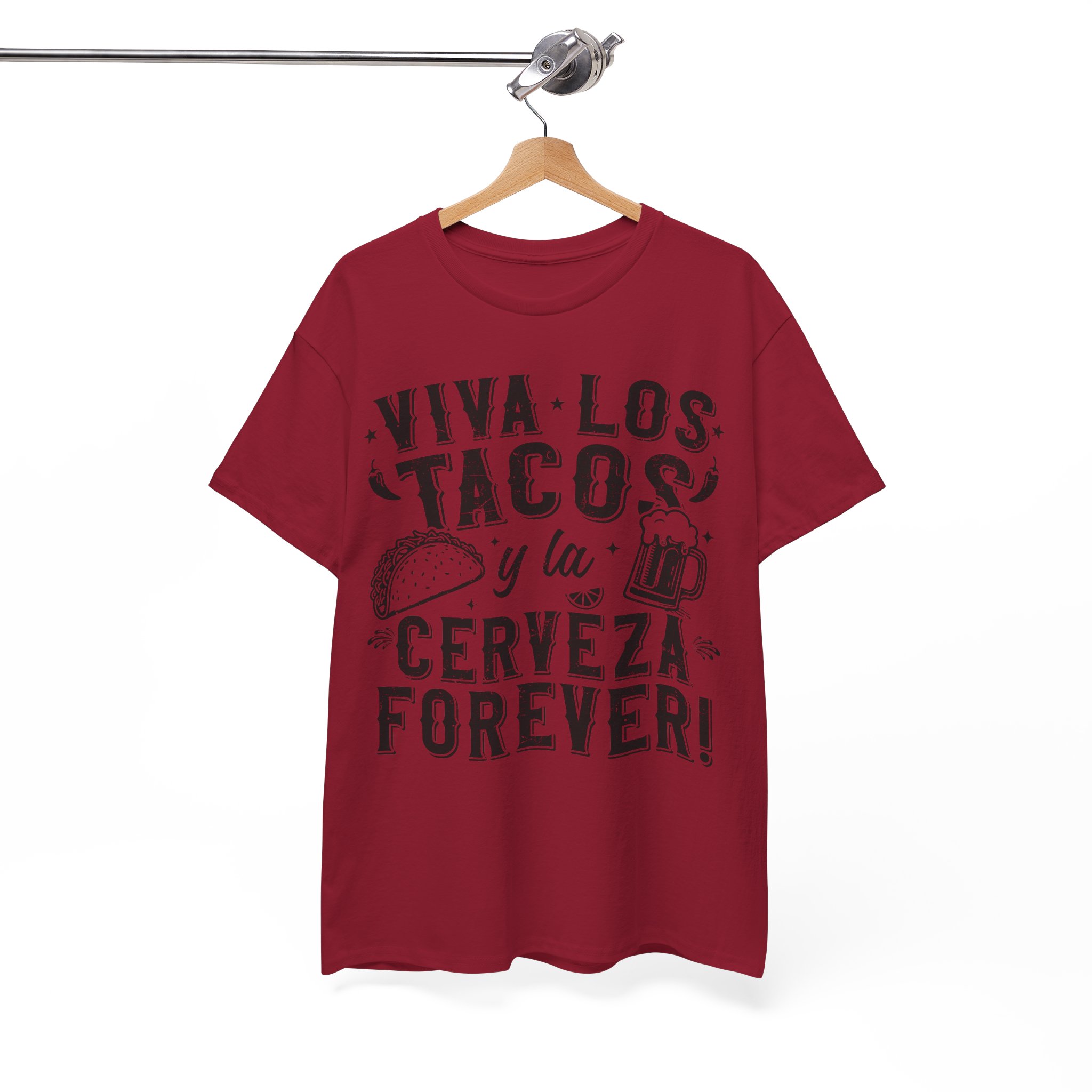 Viva Los Tacos y la Cerveza Forever Tee - Taco Lover Shirt - Image 14