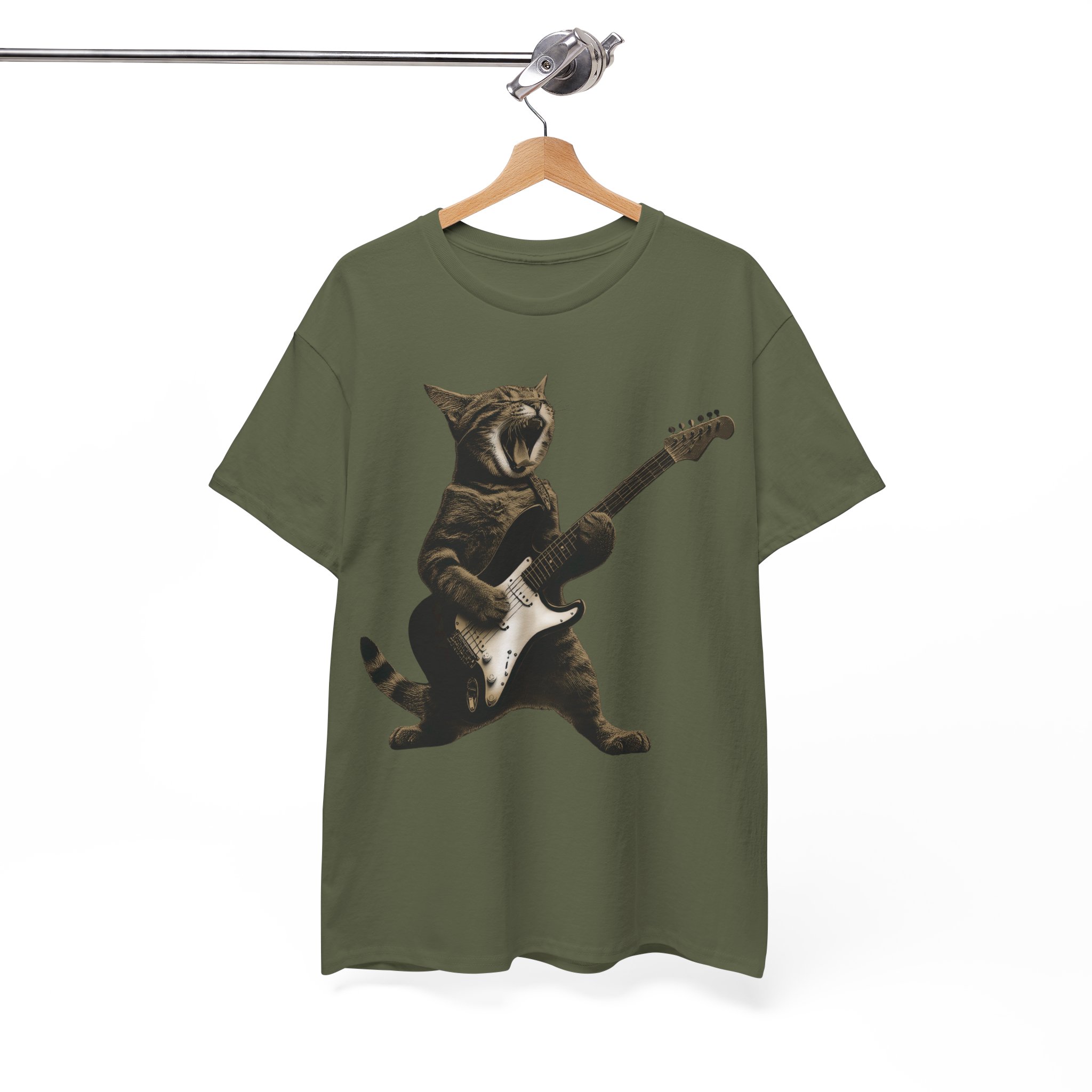 Rockstar Cat Playing Guitar T-Shirt - Image 7