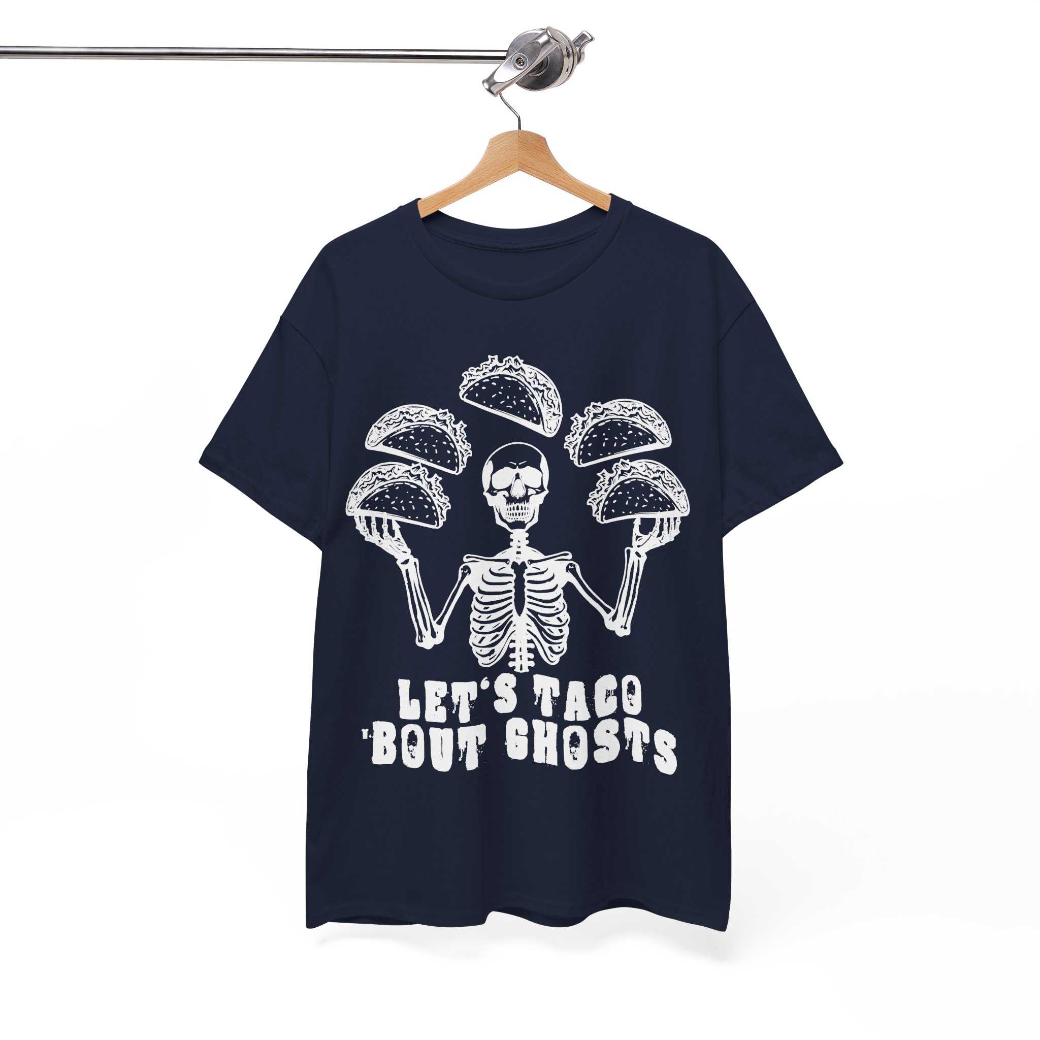 Let's Taco 'Bout Ghosts Tee - Funny Halloween Costume Taco Shirt Skeleton Costume Halloween Party Shirt - Image 10