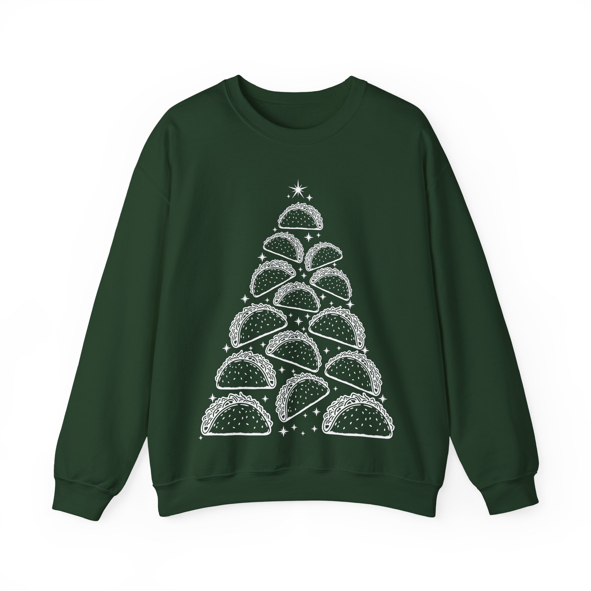 Funny Christmas Taco Sweatshirt – Taco Christmas Tree Sweatshirt – Christmas Gift for Taco Lovers - Image 7