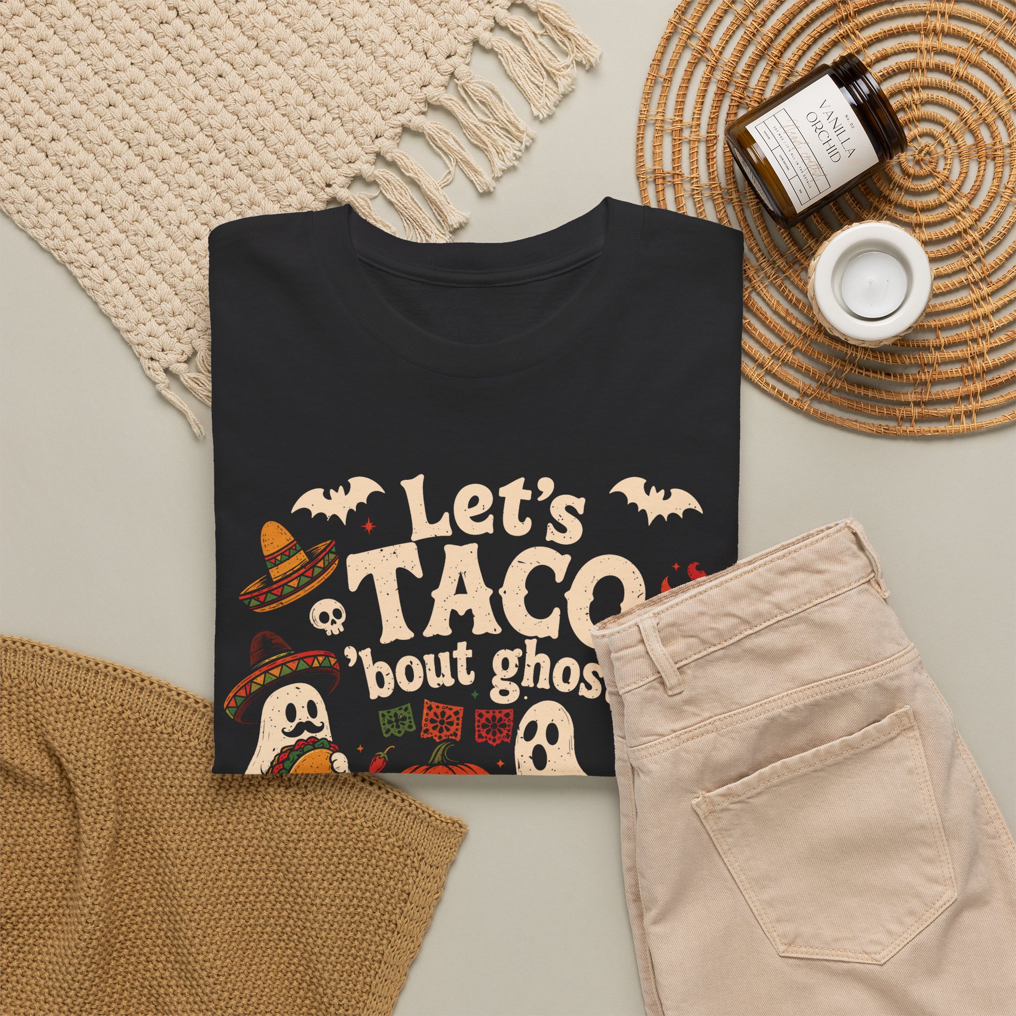 Let's Taco 'Bout Ghosts Halloween Shirt - Funny Taco Halloween Party Gift for Taco Lovers - Image 2