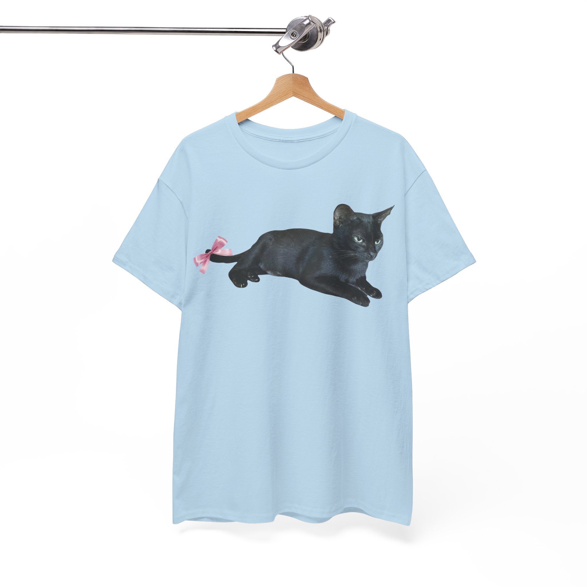 Black Cat with Pink Bow T-Shirt - Image 9