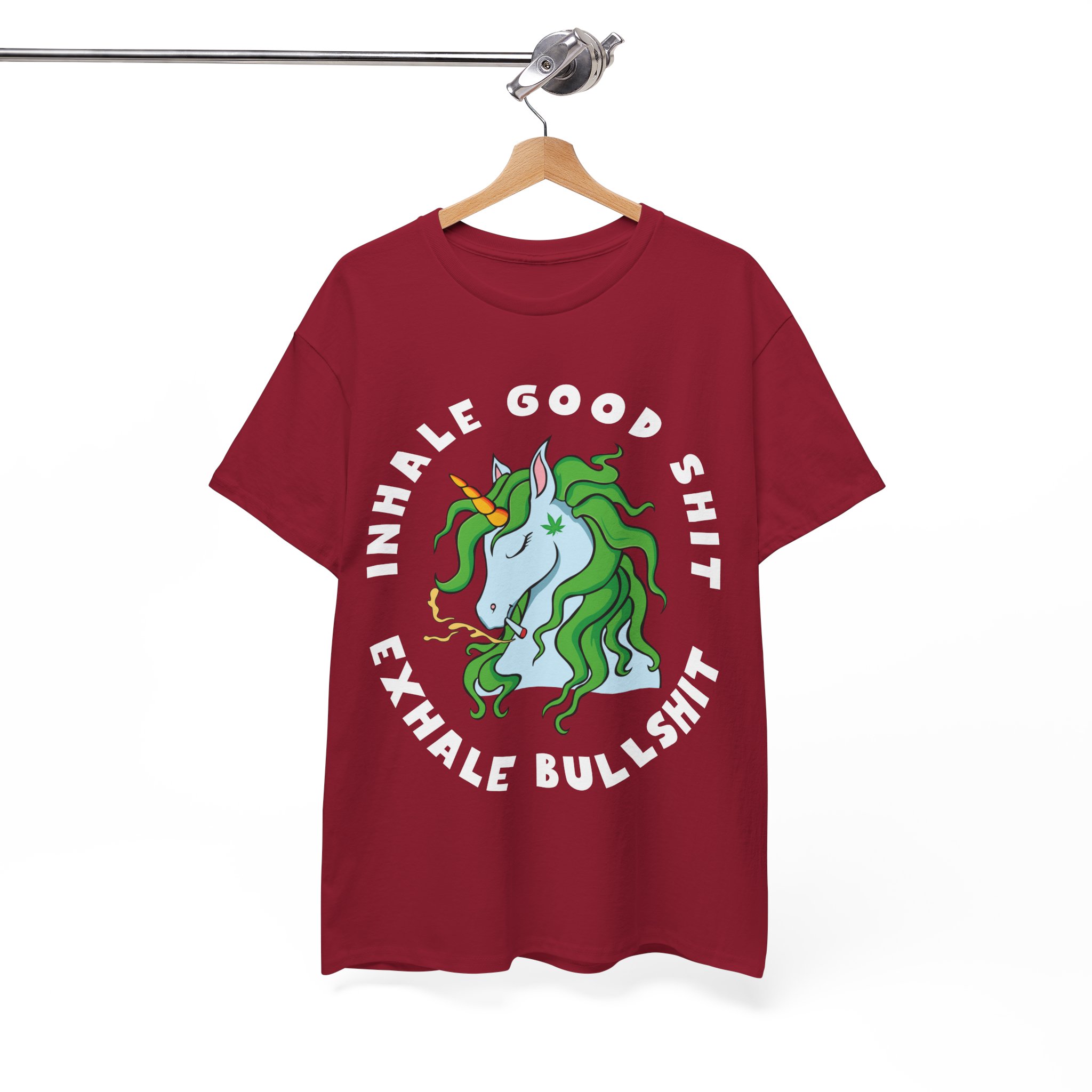 Inhale Good Shit, Exhale Bullshit Relaxation Unicorn Weed Shirt - Image 11