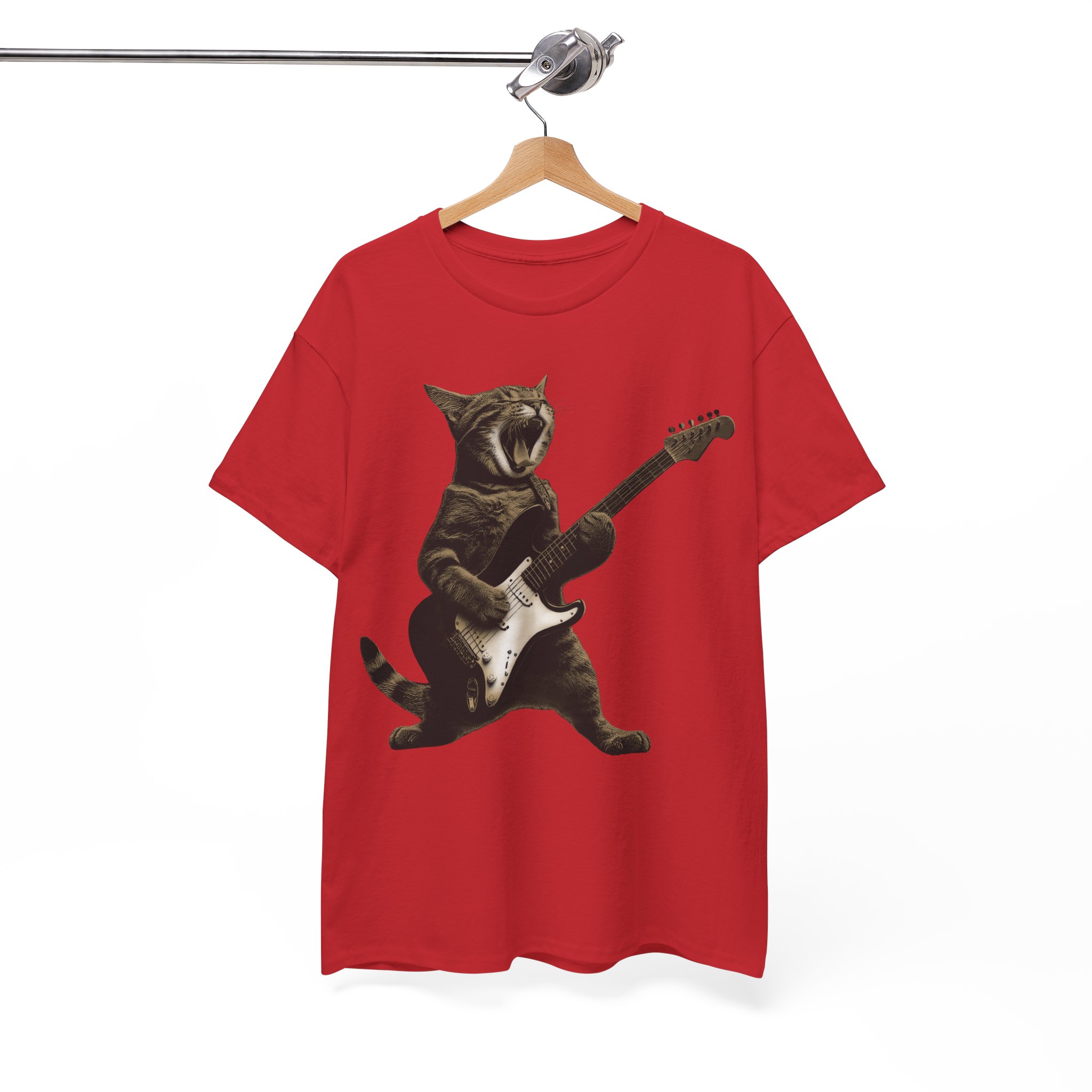 Rockstar Cat Playing Guitar T-Shirt - Image 12