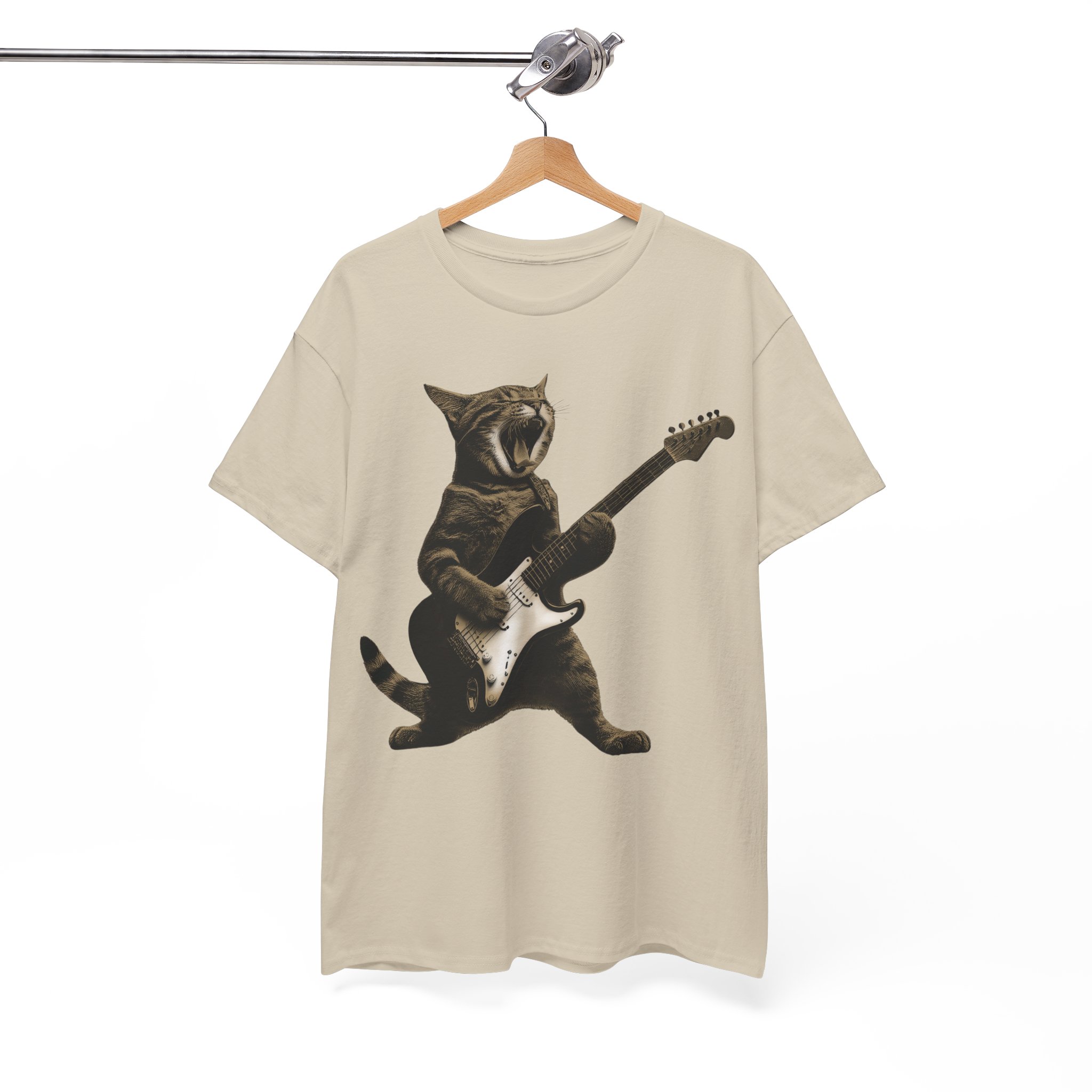 Rockstar Cat Playing Guitar T-Shirt - Image 3