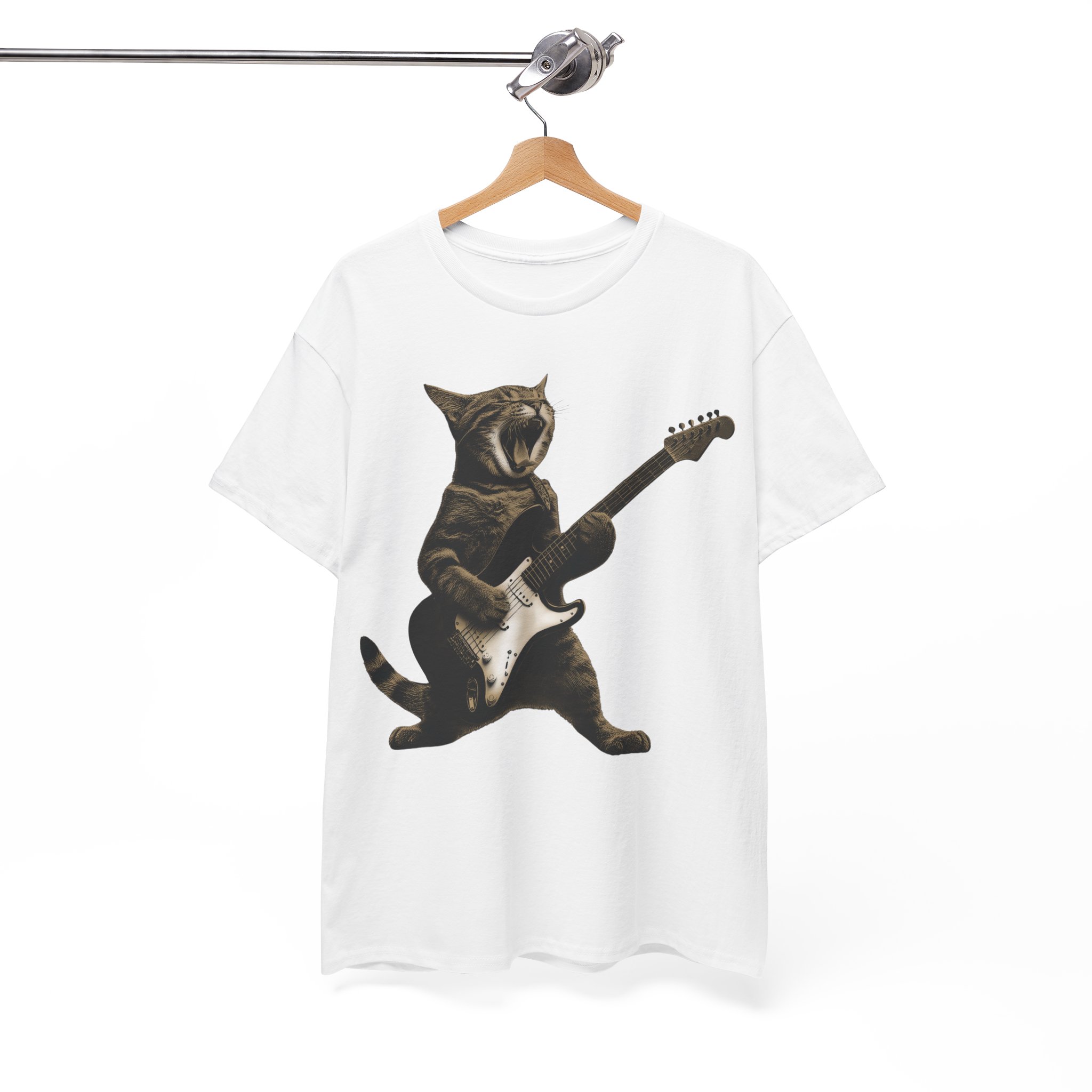 Rockstar Cat Playing Guitar T-Shirt