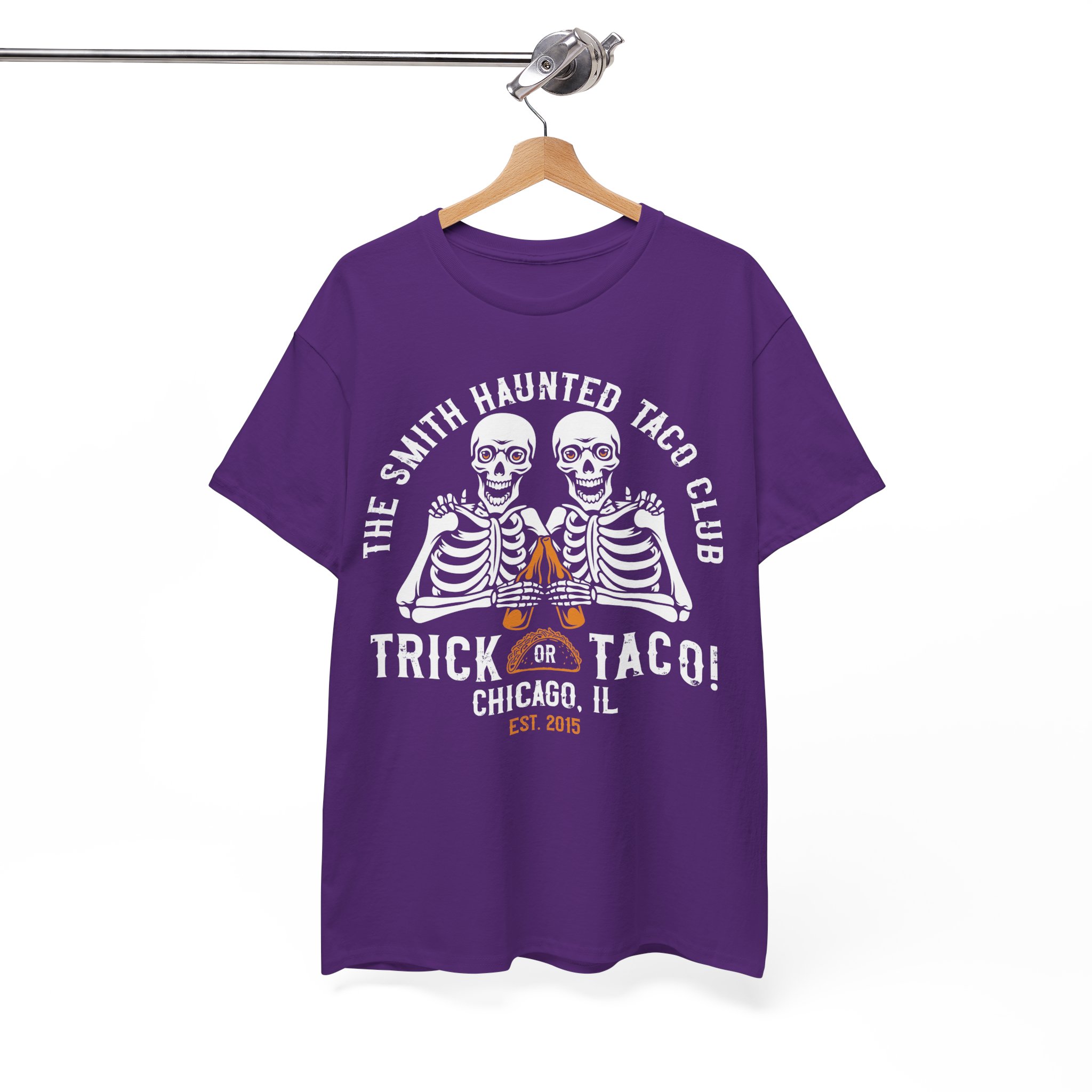 Personalized Halloween Taco & Beer Shirt - Trick or Taco Skeleton Tee, Custom Name, Location & Year - Image 13