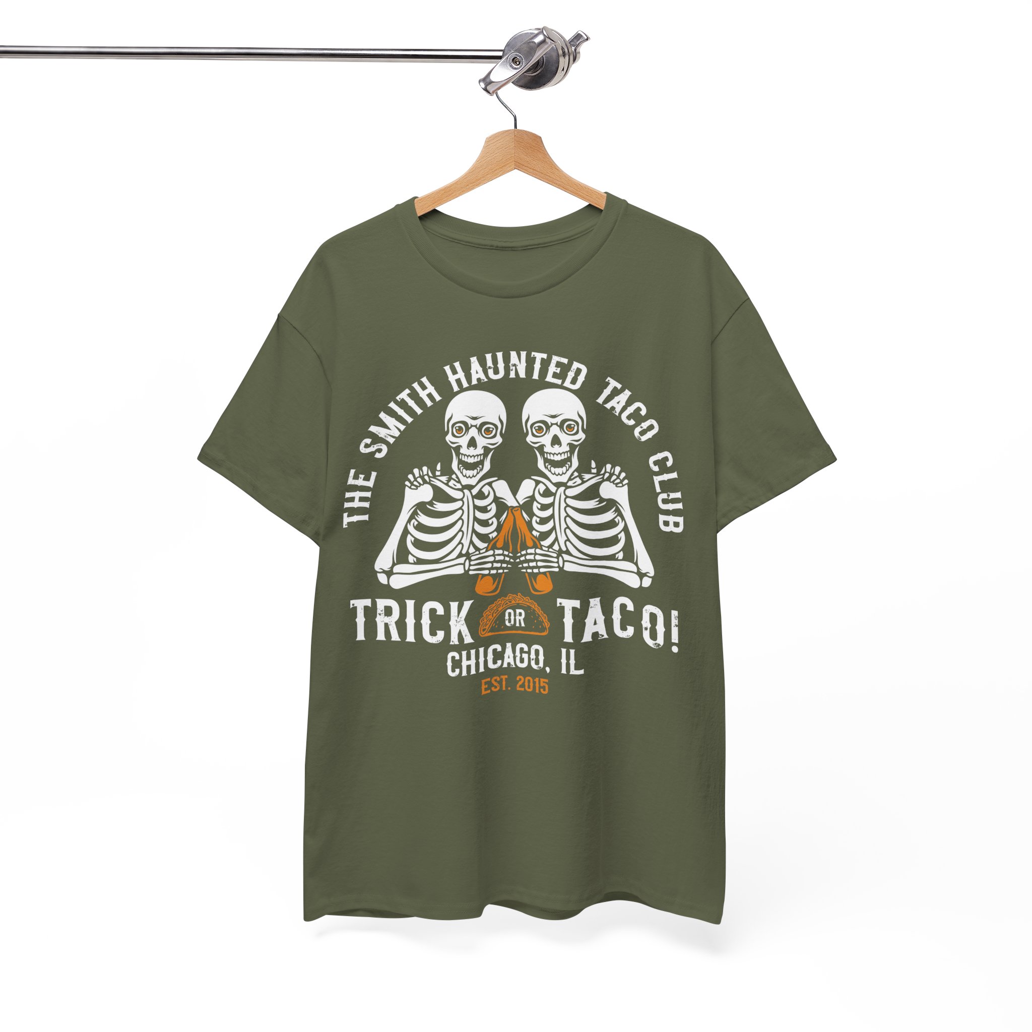 Personalized Halloween Taco & Beer Shirt - Trick or Taco Skeleton Tee, Custom Name, Location & Year - Image 7