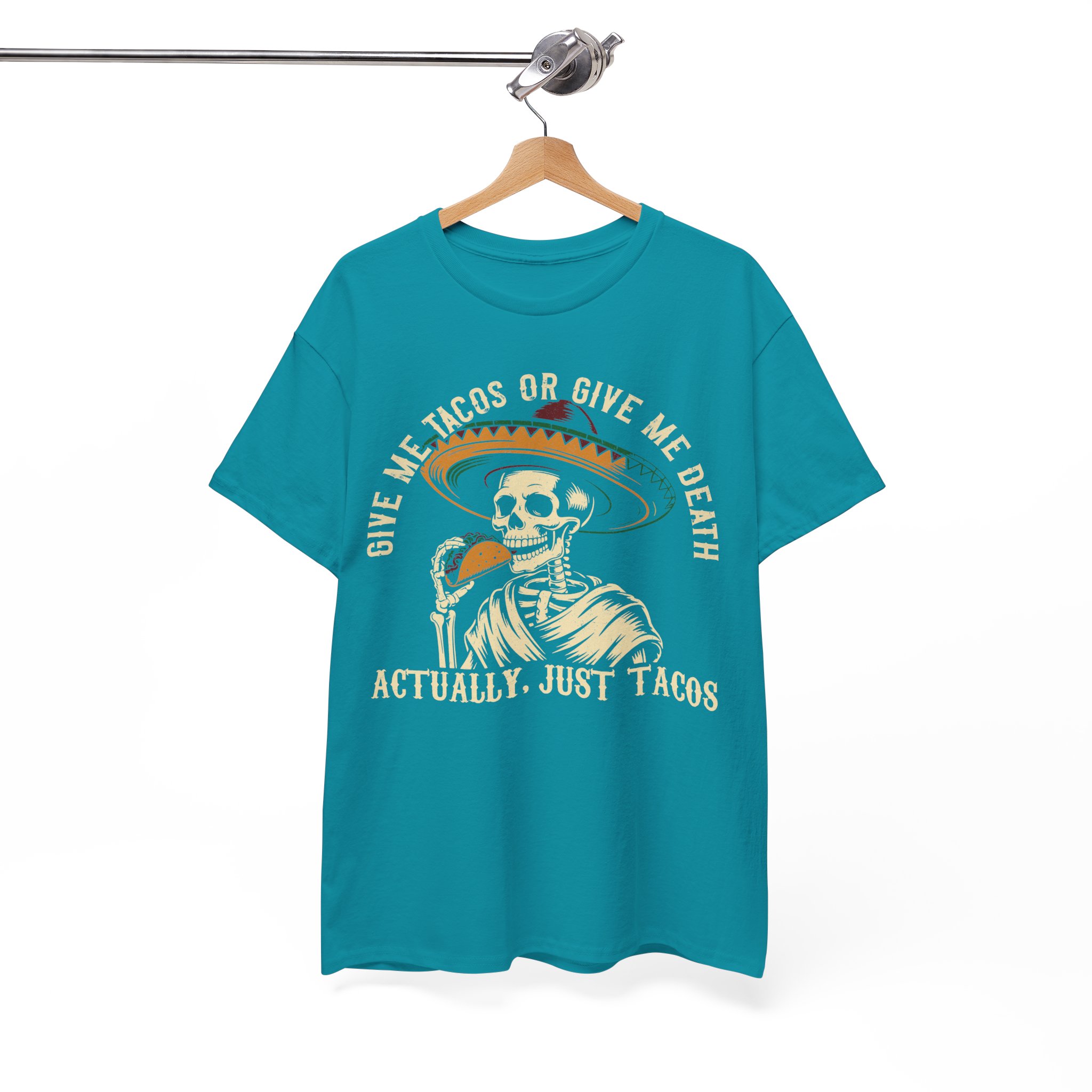 Funny Taco Halloween Costume Shirt - Give Me Tacos or Give Me Death Skeleton Tee - Image 10