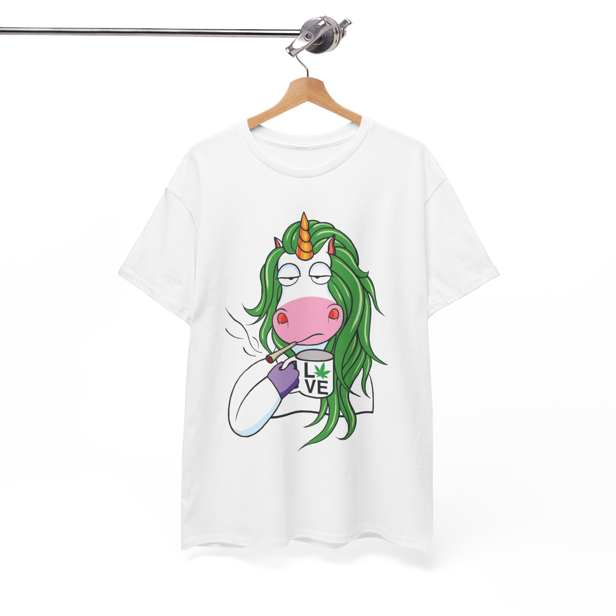 Unicorn Smoking Addiction Stoner Funny Weed Shirt - Image 2