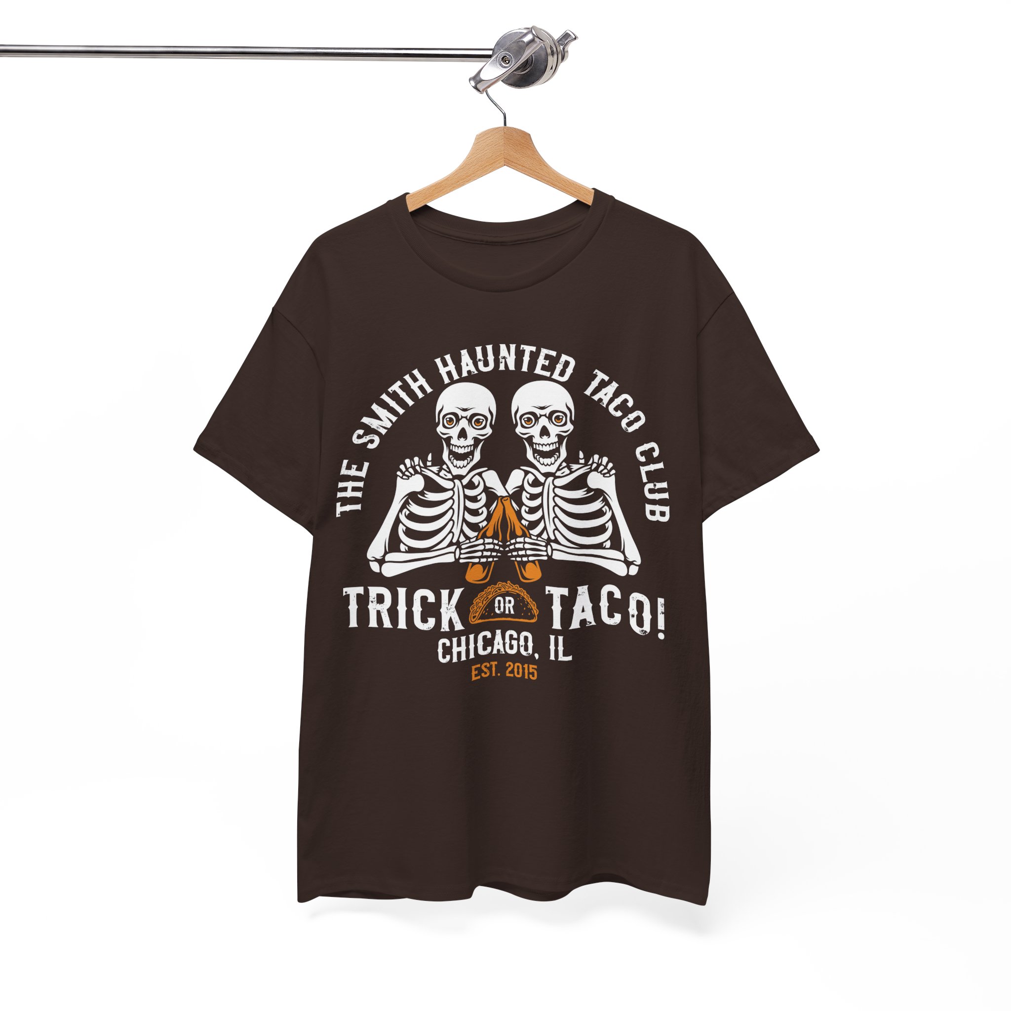 Personalized Halloween Taco & Beer Shirt - Trick or Taco Skeleton Tee, Custom Name, Location & Year - Image 6