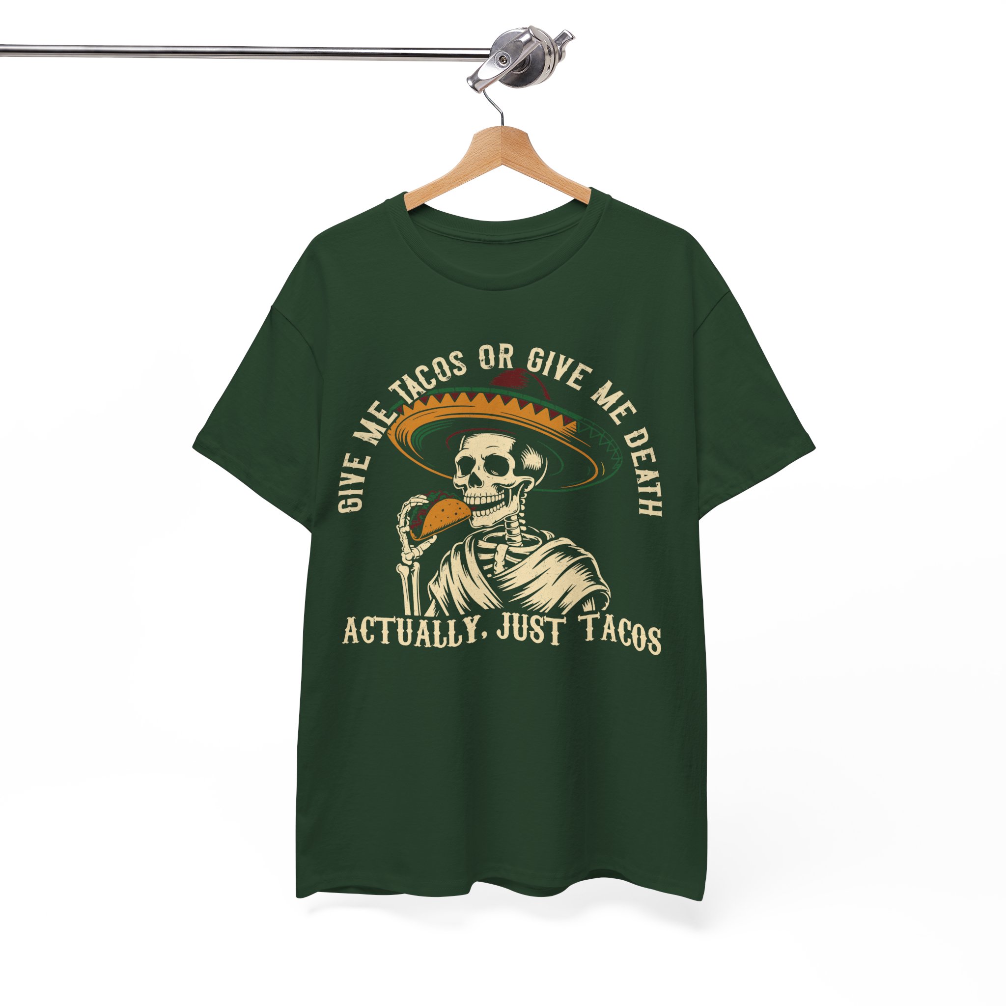 Funny Taco Halloween Costume Shirt - Give Me Tacos or Give Me Death Skeleton Tee - Image 7