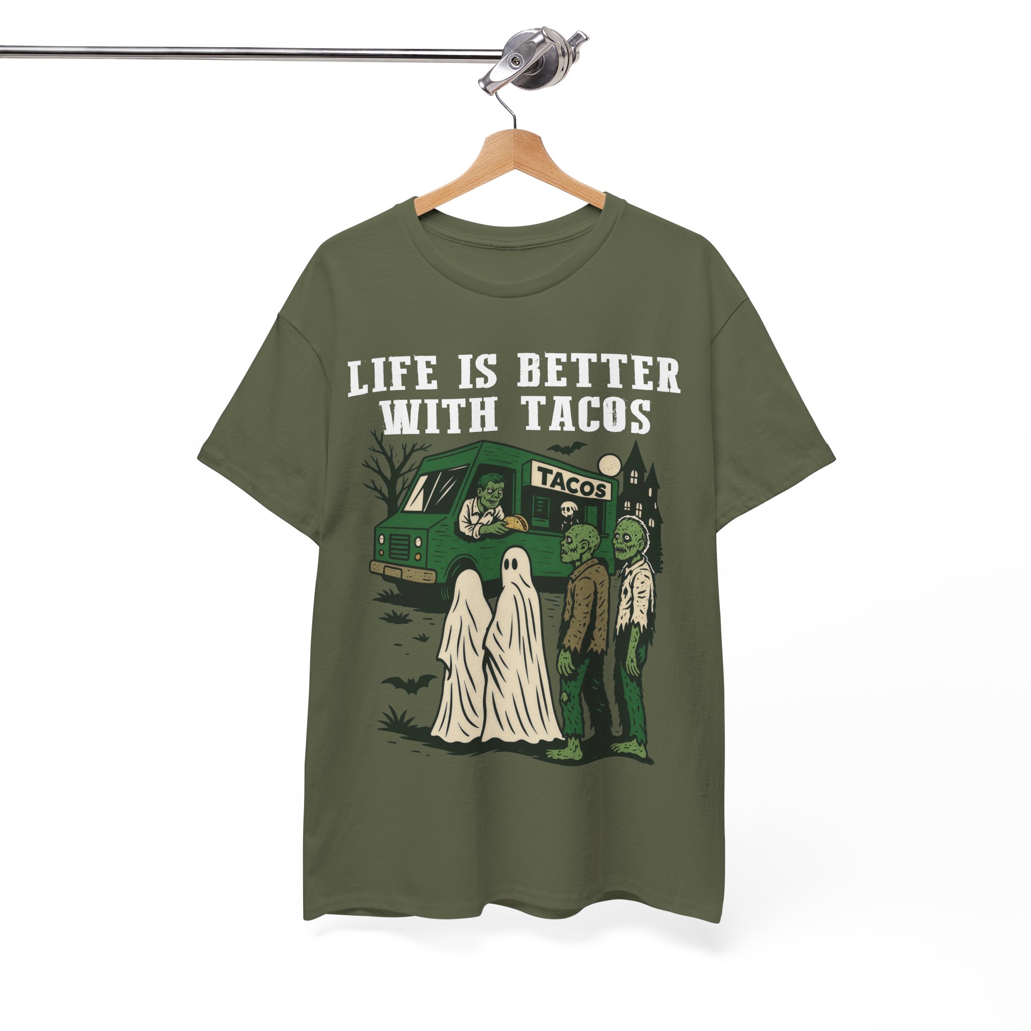 Halloween Taco Shirt - Ghost & Zombie Taco Tee, Life Is Better With Tacos, Funny Taco Lover Gift - Image 6