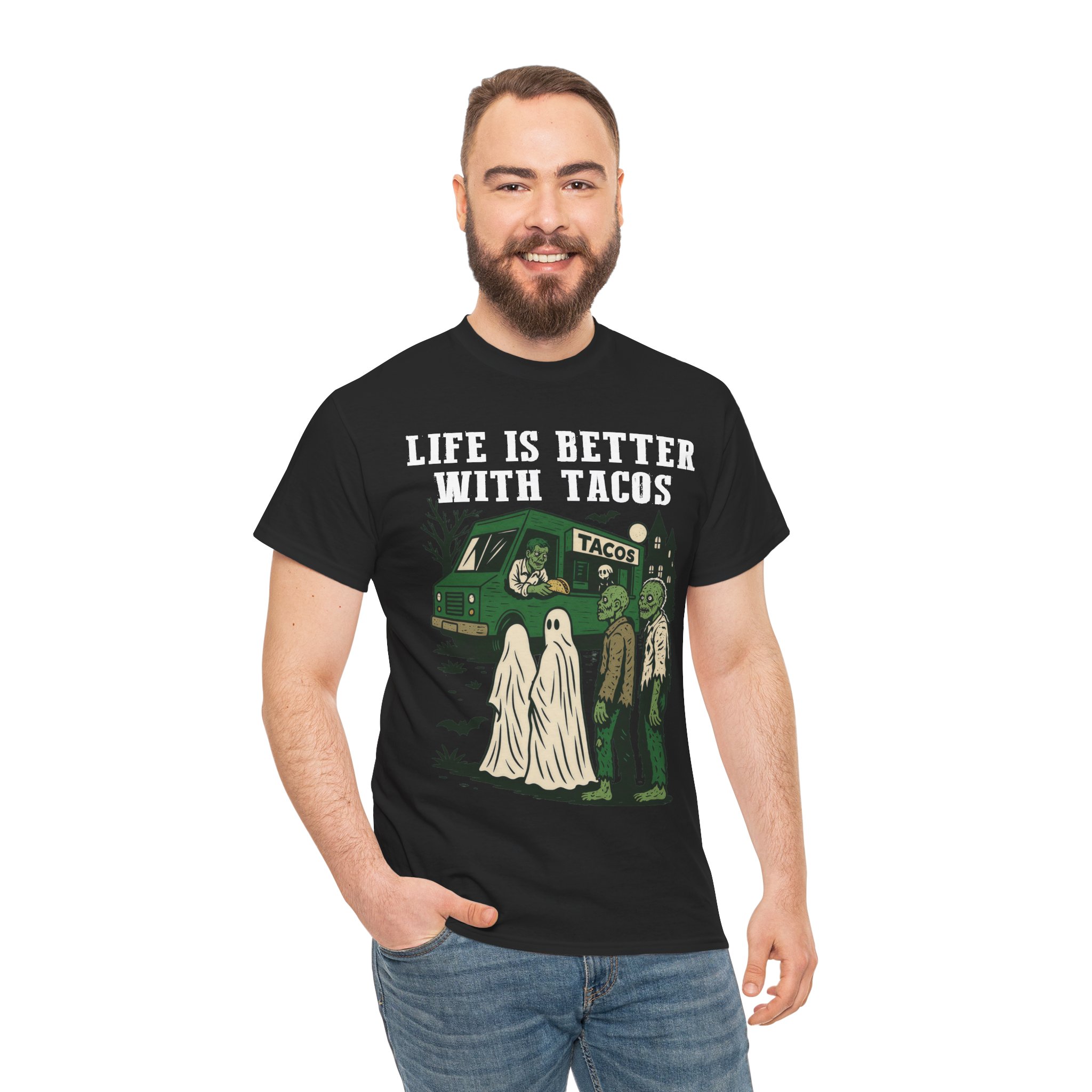 Halloween Taco Shirt - Ghost & Zombie Taco Tee, Life Is Better With Tacos, Funny Taco Lover Gift - Image 3