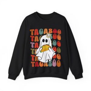 TacaBoo Halloween Taco Sweatshirt – Cute Ghost Taco Funny Halloween Sweatshirt for Taco Lovers