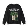 Halloween Taco Sweatshirt – Ghost & Zombie Taco Sweatshirt, Life Is Better With Tacos, Funny Taco Lover Gift