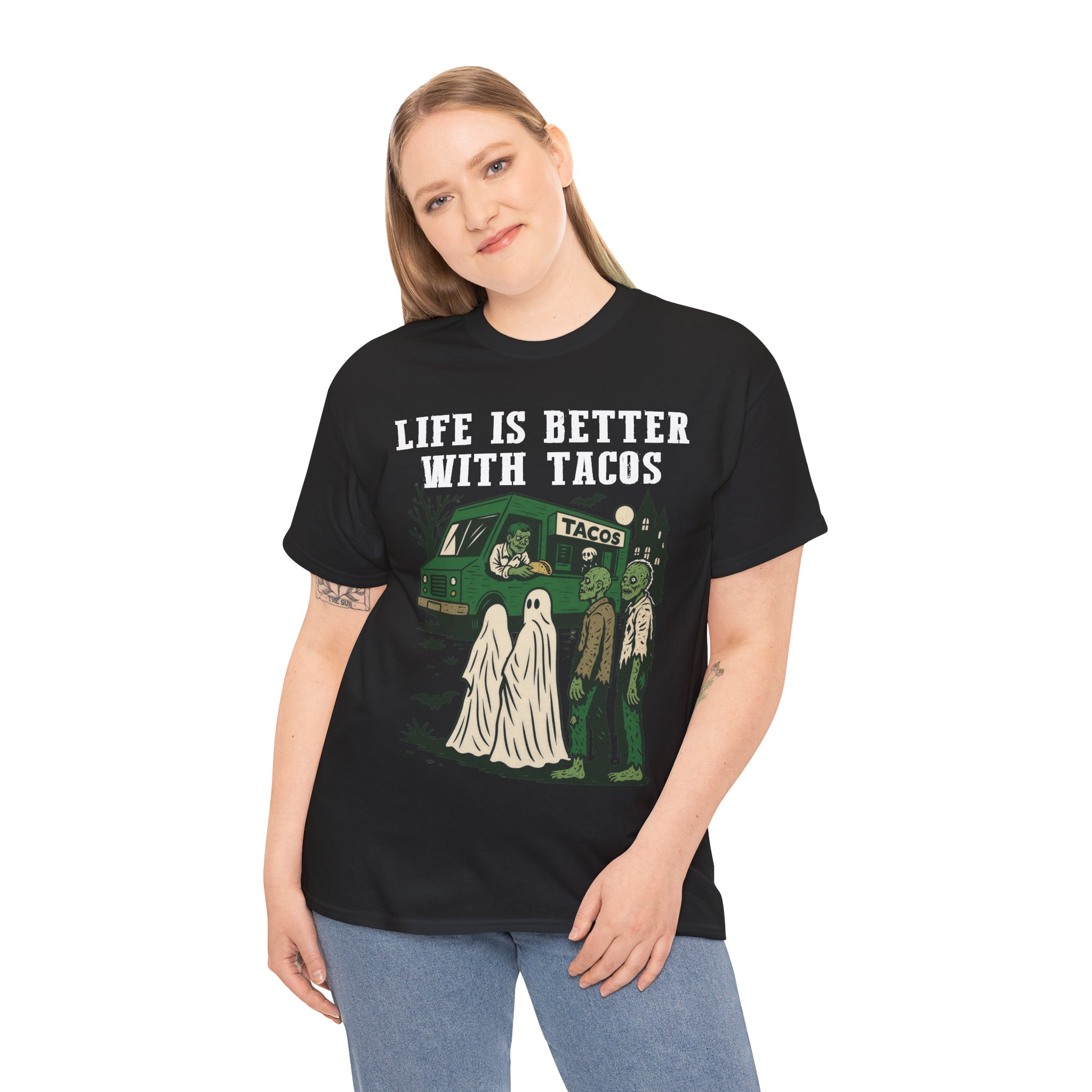 Halloween Taco Shirt - Ghost & Zombie Taco Tee, Life Is Better With Tacos, Funny Taco Lover Gift - Image 2