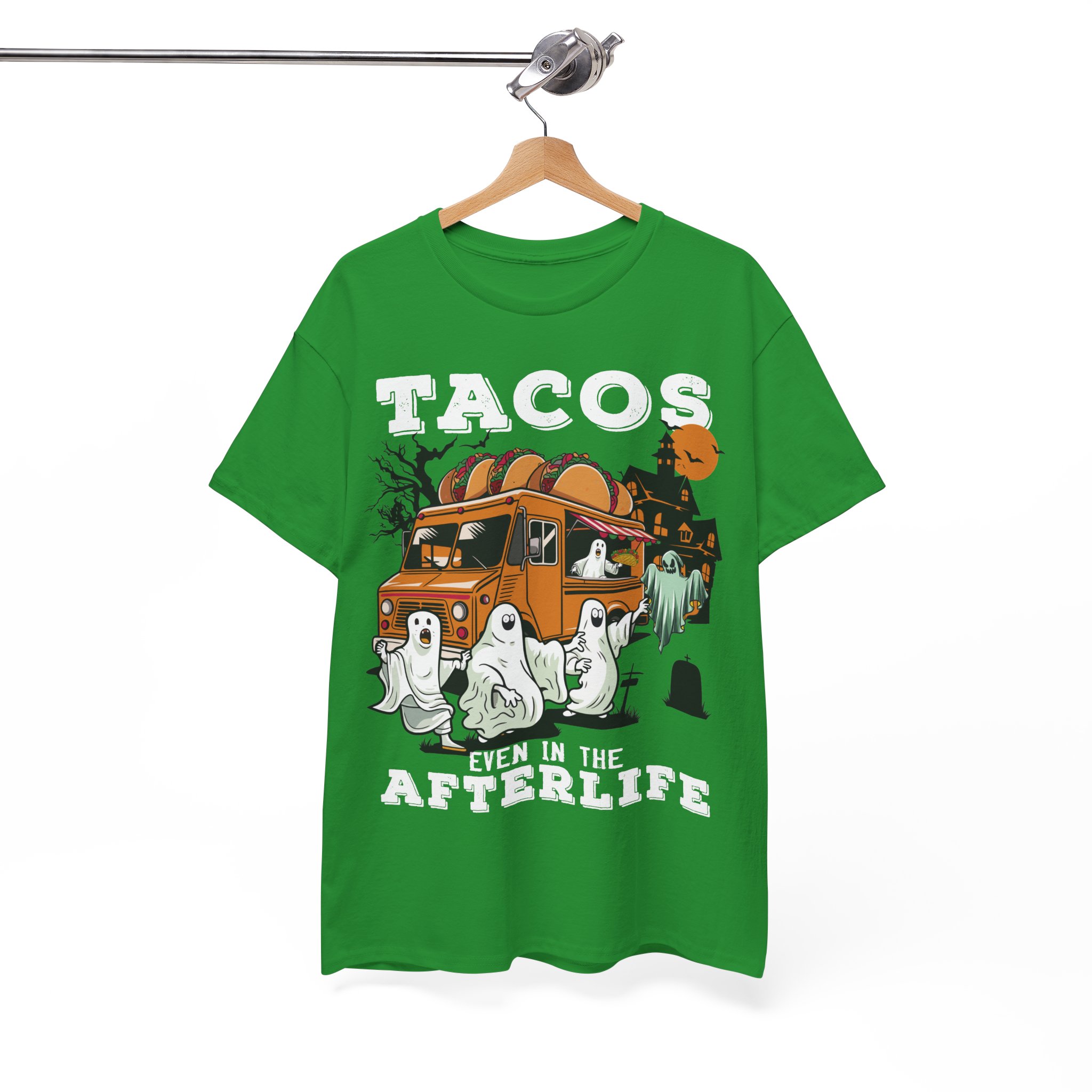 Tacos Even in the Afterlife T-Shirt - Halloween Ghosts & Spooky Taco Shirt - Image 10
