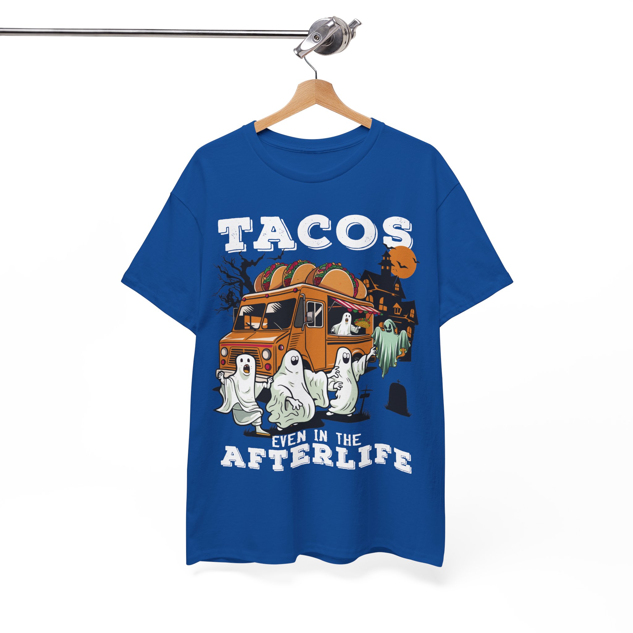 Tacos Even in the Afterlife T-Shirt - Halloween Ghosts & Spooky Taco Shirt - Image 13