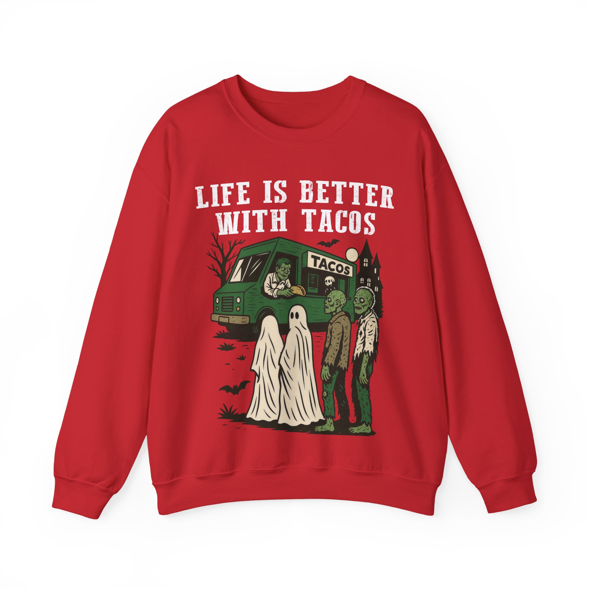 Halloween Taco Sweatshirt – Ghost & Zombie Taco Sweatshirt, Life Is Better With Tacos, Funny Taco Lover Gift - Image 14