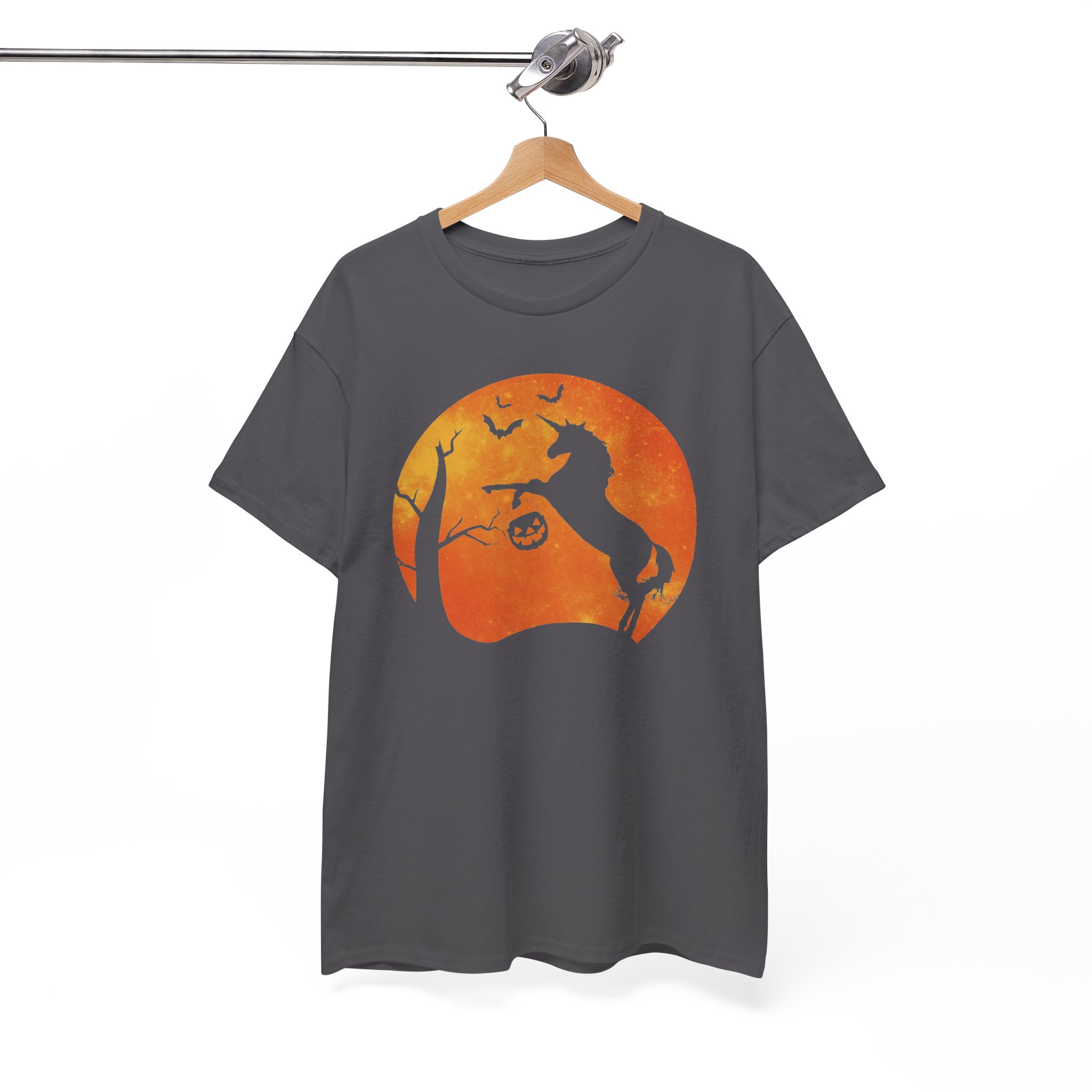 Halloween Unicorn Tee - Spooky Pumpkin Moon Silhouette Shirt - Image 11