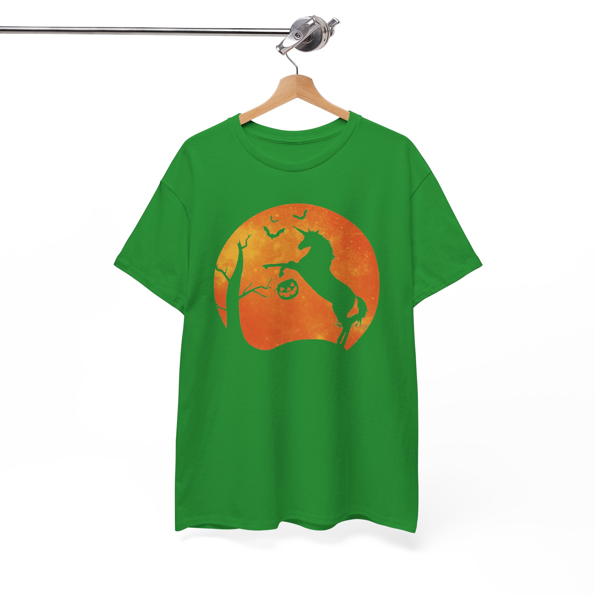 Halloween Unicorn Tee - Spooky Pumpkin Moon Silhouette Shirt - Image 9