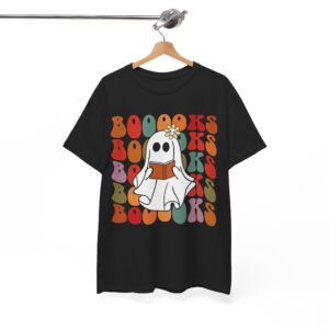 Booooks Halloween T-Shirt - Ghost Reading Books Halloween Shirt