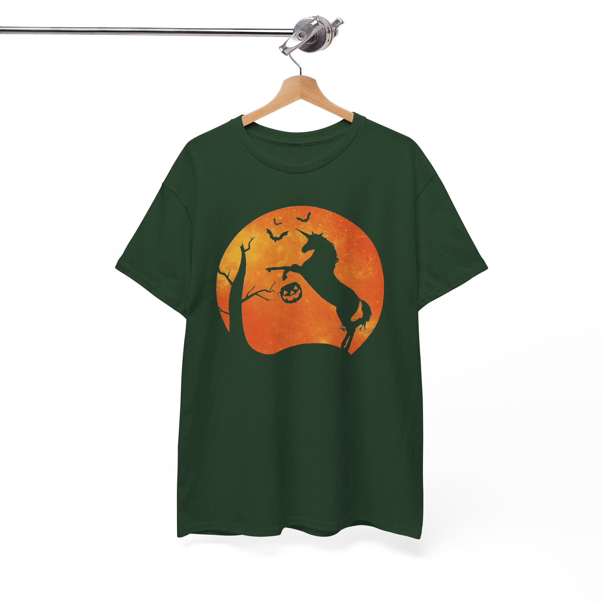 Halloween Unicorn Tee - Spooky Pumpkin Moon Silhouette Shirt - Image 8