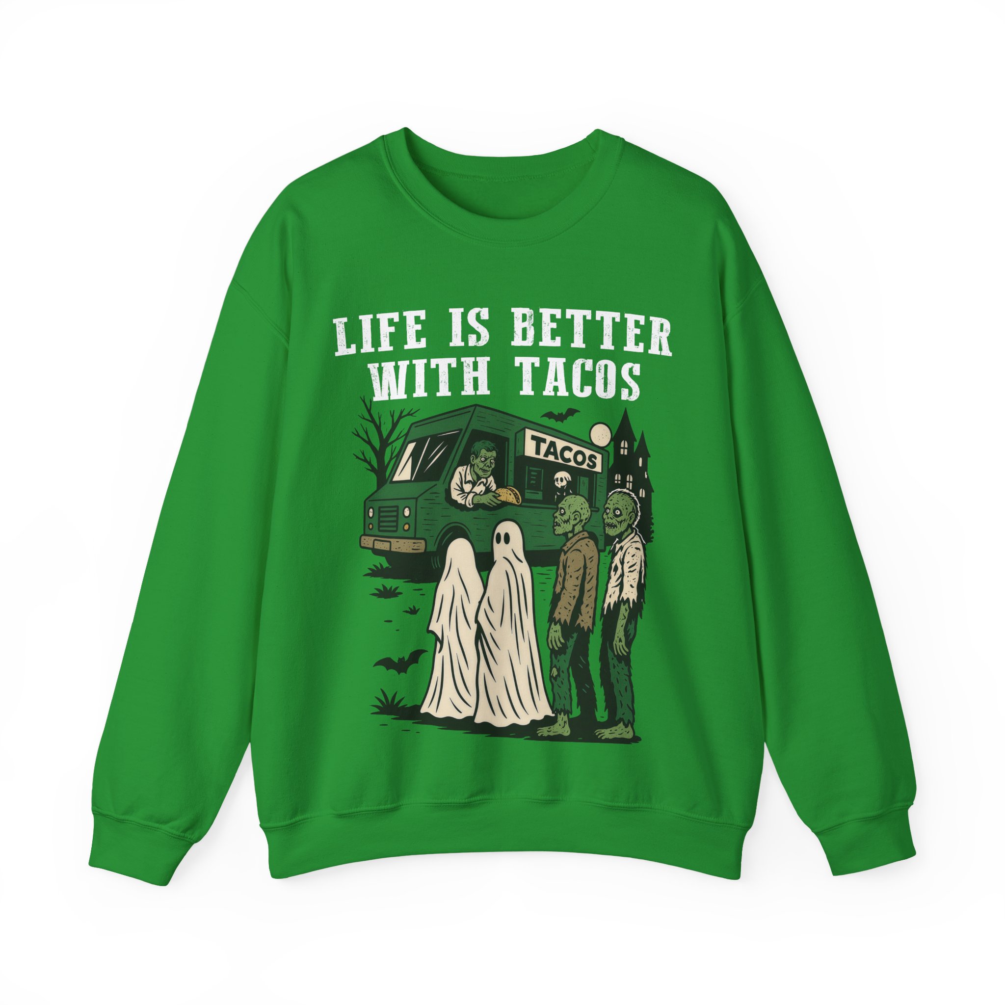 Halloween Taco Sweatshirt – Ghost & Zombie Taco Sweatshirt, Life Is Better With Tacos, Funny Taco Lover Gift - Image 9