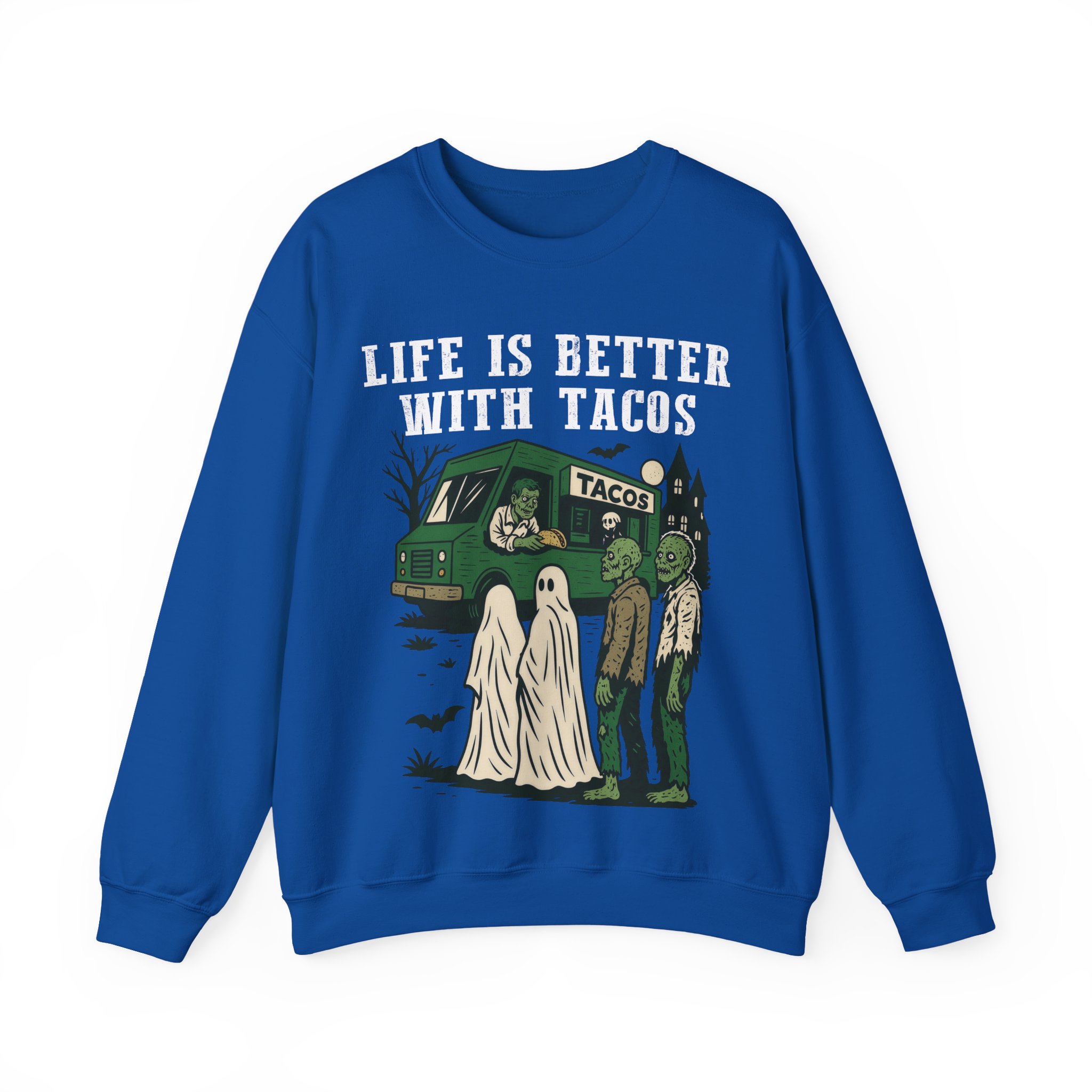 Halloween Taco Sweatshirt – Ghost & Zombie Taco Sweatshirt, Life Is Better With Tacos, Funny Taco Lover Gift - Image 11
