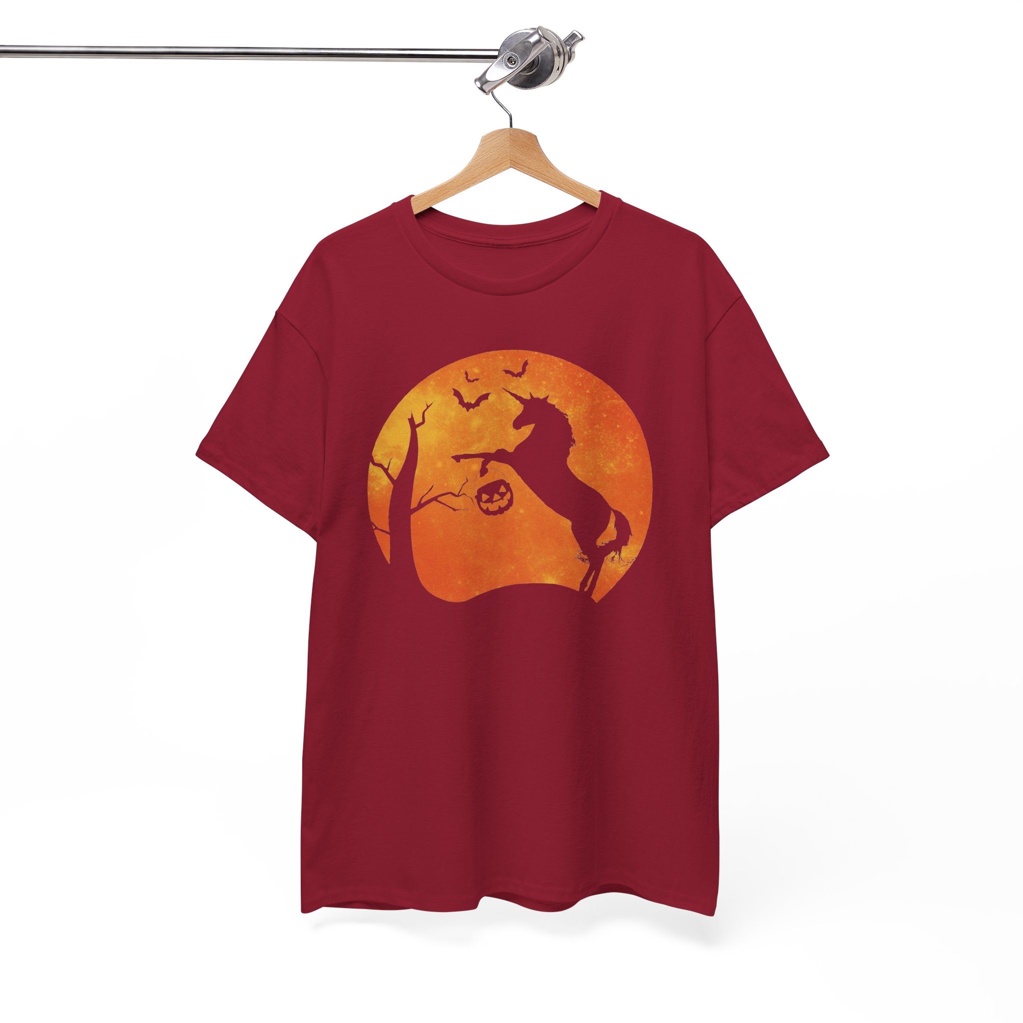 Halloween Unicorn Tee - Spooky Pumpkin Moon Silhouette Shirt - Image 15